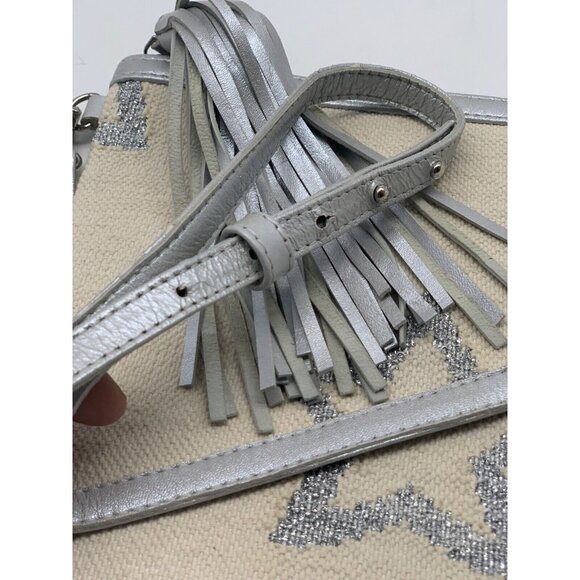 WKND WYFR Ivory Canvas and Silver Star Convertible Clutch - Picture 9 of 10